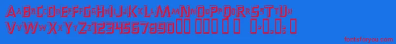 Więcej informacji o czcionce Popups Czcionka Popups – czerwone czcionki na niebieskim tle