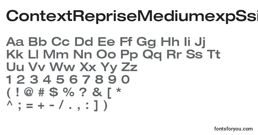 Czcionka ContextRepriseMediumexpSsiNormal – alfabet, cyfry, specjalne znaki