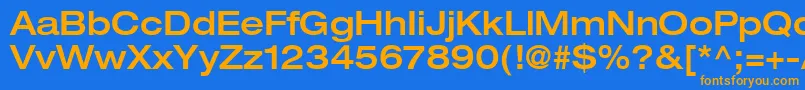フォントContextRepriseMediumexpSsiNormal – オレンジ色の文字が青い背景にあります。