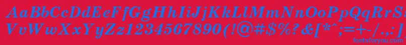 Schoolt Font – Blue Fonts on Red Background