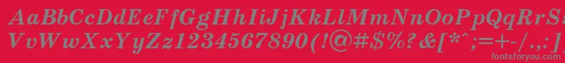 Schoolt-Schriftart – Graue Schriften auf rotem Hintergrund