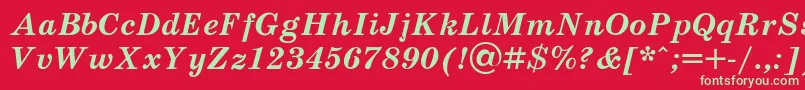 Schoolt Font – Green Fonts on Red Background