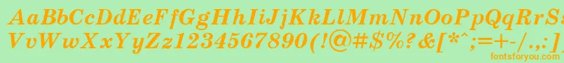Schoolt-Schriftart – Orangefarbene Schriften auf grünem Hintergrund