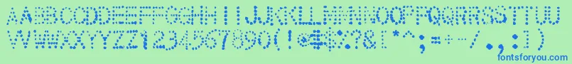 32 Font – Blue Fonts on Green Background