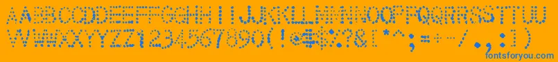 32 Font – Blue Fonts on Orange Background