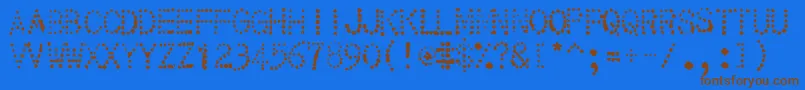 32 Font – Brown Fonts on Blue Background
