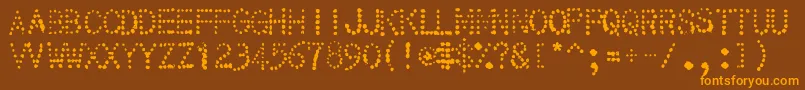 32 Font – Orange Fonts on Brown Background