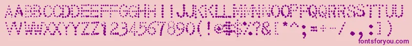 32 Font – Purple Fonts on Pink Background