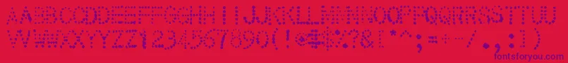 32 Font – Purple Fonts on Red Background