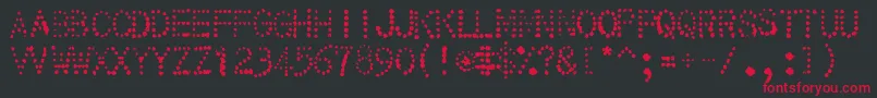 32 Font – Red Fonts on Black Background