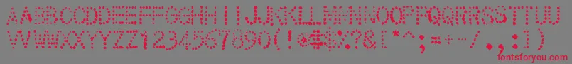 32 Font – Red Fonts on Gray Background