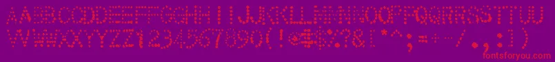 32-Schriftart – Rote Schriften auf violettem Hintergrund
