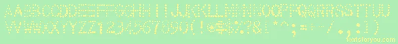 32 Font – Yellow Fonts on Green Background