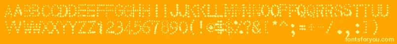 32 Font – Yellow Fonts on Orange Background