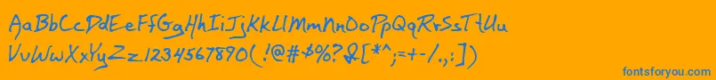 BaileyMf Font – Blue Fonts on Orange Background