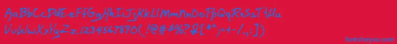 BaileyMf Font – Blue Fonts on Red Background
