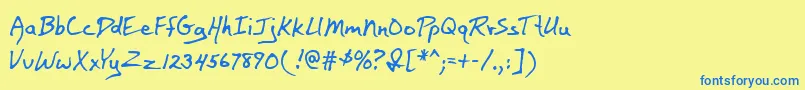 BaileyMf Font – Blue Fonts on Yellow Background