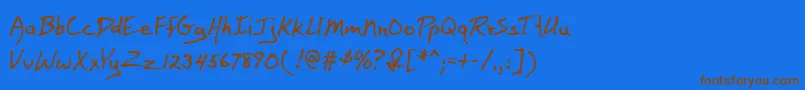 BaileyMf Font – Brown Fonts on Blue Background