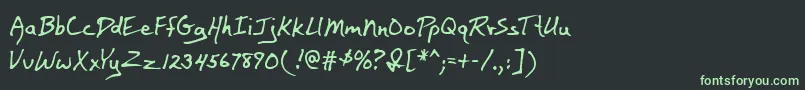 フォントBaileyMf – 黒い背景に緑の文字