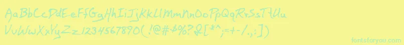 BaileyMf-Schriftart – Grüne Schriften auf gelbem Hintergrund