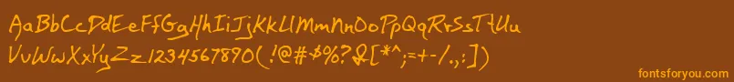 BaileyMf Font – Orange Fonts on Brown Background