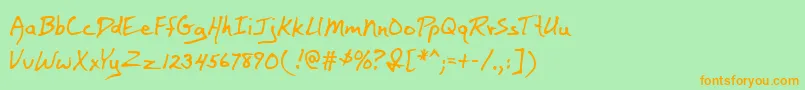 BaileyMf Font – Orange Fonts on Green Background