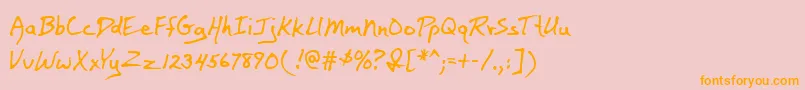 BaileyMf Font – Orange Fonts on Pink Background