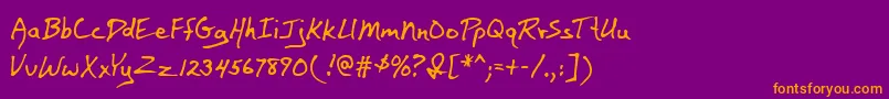BaileyMf Font – Orange Fonts on Purple Background