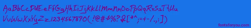 BaileyMf Font – Purple Fonts on Blue Background