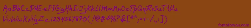 BaileyMf Font – Purple Fonts on Brown Background