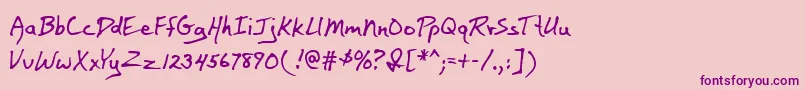 BaileyMf Font – Purple Fonts on Pink Background