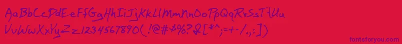 BaileyMf Font – Purple Fonts on Red Background