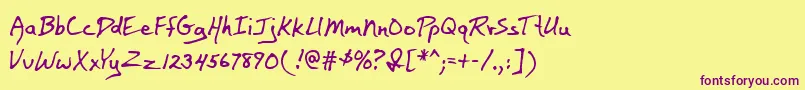 BaileyMf Font – Purple Fonts on Yellow Background