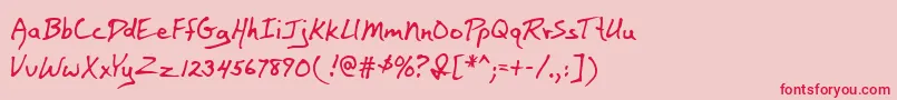 BaileyMf Font – Red Fonts on Pink Background