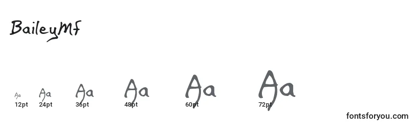 BaileyMf Font Sizes