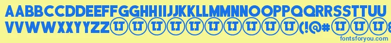 DisciplinaPersonalUse Font – Blue Fonts on Yellow Background