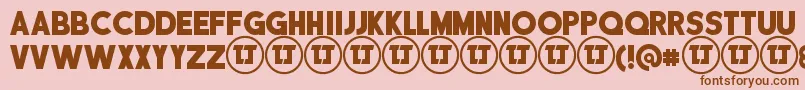 Fonte DisciplinaPersonalUse – fontes marrons em um fundo rosa