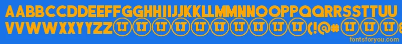 DisciplinaPersonalUse Font – Orange Fonts on Blue Background