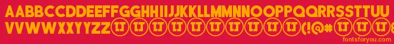 fuente DisciplinaPersonalUse – Fuentes Naranjas Sobre Fondo Rojo