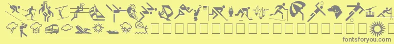 Fonte SignsNormal – fontes cinzas em um fundo amarelo