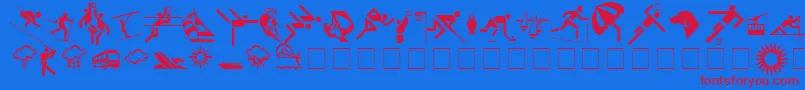 fuente SignsNormal – Fuentes Rojas Sobre Fondo Azul