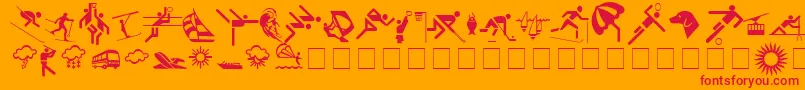 フォントSignsNormal – オレンジの背景に赤い文字