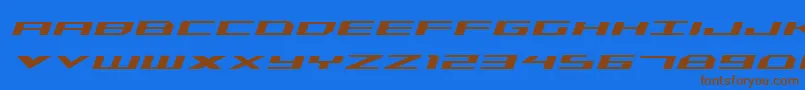 Triremeital Font – Brown Fonts on Blue Background