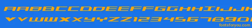 Triremeital Font – Orange Fonts on Blue Background
