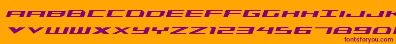 Police Triremeital – polices violettes sur fond orange