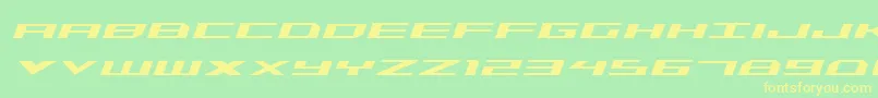 Triremeital Font – Yellow Fonts on Green Background