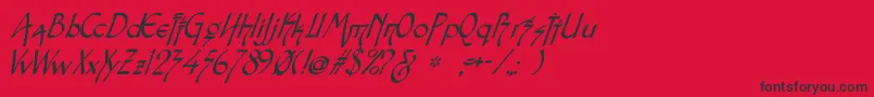 SnotmasterVItalic-Schriftart – Schwarze Schriften auf rotem Hintergrund