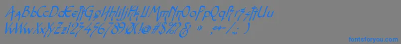 SnotmasterVItalic Font – Blue Fonts on Gray Background