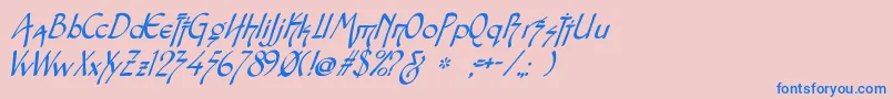 Шрифт SnotmasterVItalic – синие шрифты на розовом фоне