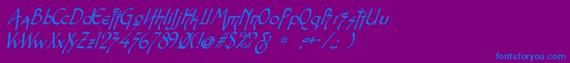 Шрифт SnotmasterVItalic – синие шрифты на фиолетовом фоне